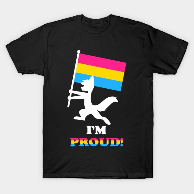 "I'M PROUD" Furry Pansexual Flag T-Shirt by ShiOkami